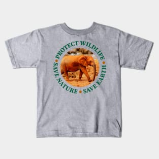 Wildlife Conservation Earth Day Elephants Kids T-Shirt